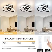 Vista 2 de 10 Inch Modern Ceiling Light, 24W LED Dimmable Ceiling Light with Remote Control, 3000-6000K Color Temperature Adjustable, Black Small Chandelier