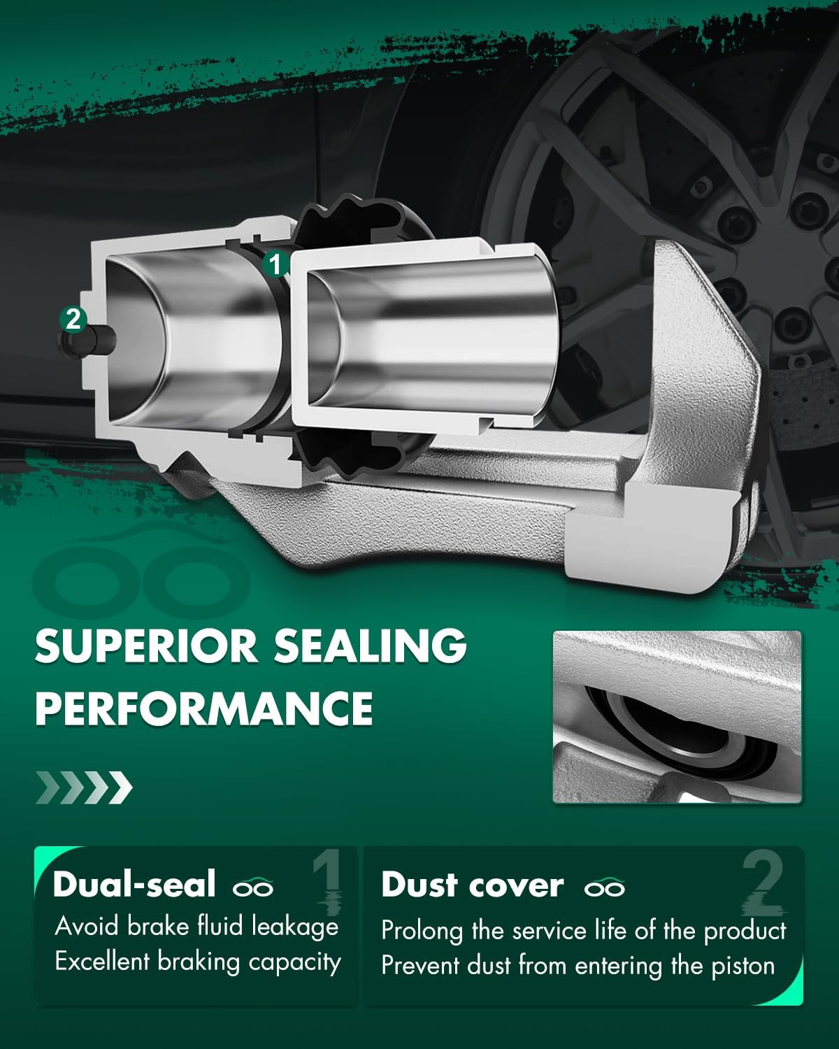 SCITOO 18B4644A Rear Right Disc Brake Caliper w/Bracket Fit For Buick For Rendezvous 2002-2007,For Pontiac For Aztek 2001-2005,For Pontiac For Montana 2002-2005, Single Piston