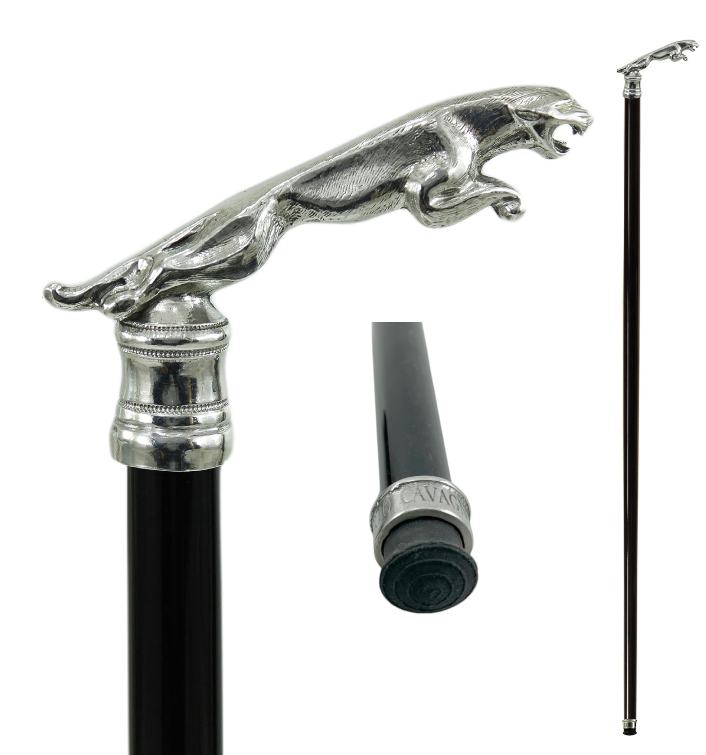 CAVAGNINI Bastón de madera de rosa para los hombres para los ancianos personalizado elegante moda para las mujeres hecho a mano en Italia Jaguar