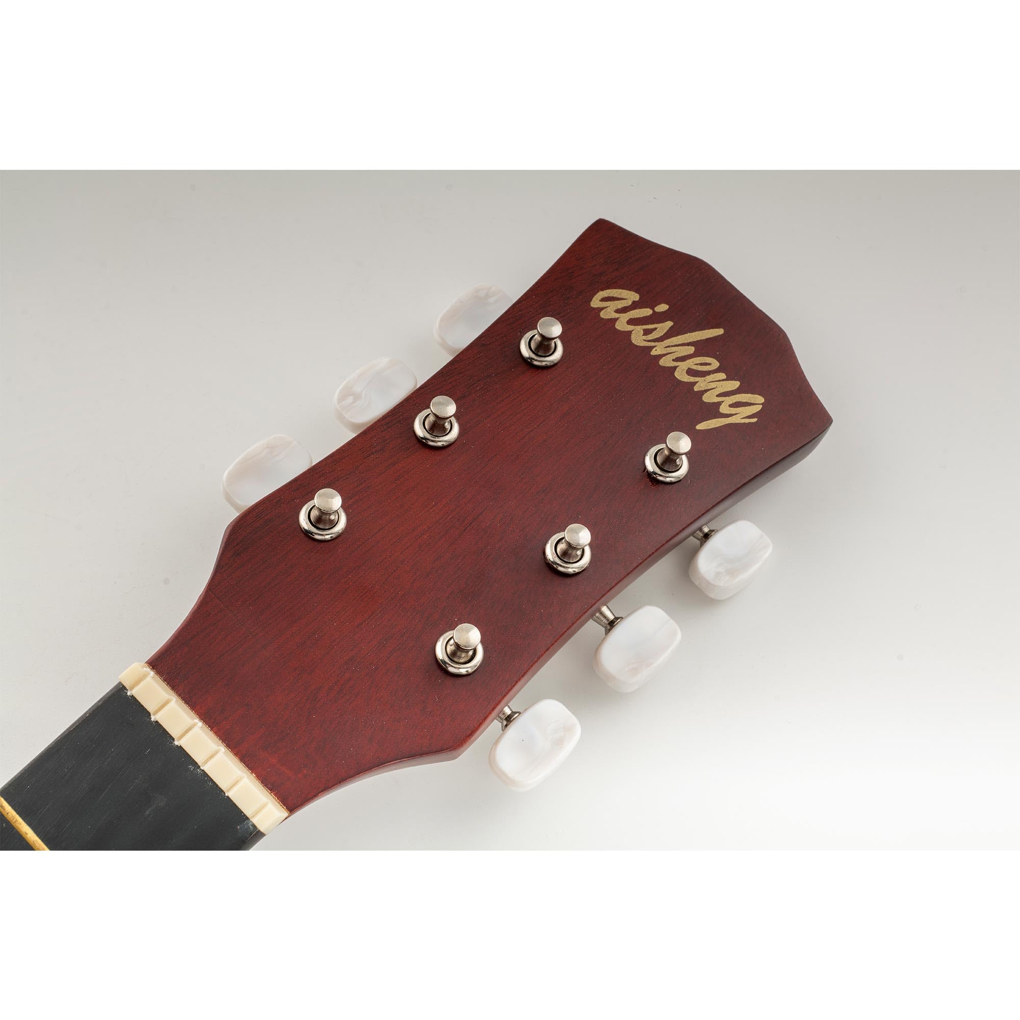 Musiclily Pro 3+3 Klucze Gitaryowe Tunery Kołki do Strojenia do Gitary Akustycznej, Nikiel Białe Główki