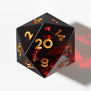 Sharp Resin Balanced Dice Set, Handmade 7 pcs D&D dice with Gift Box for Dungeons and Dragon Game((Red-A)