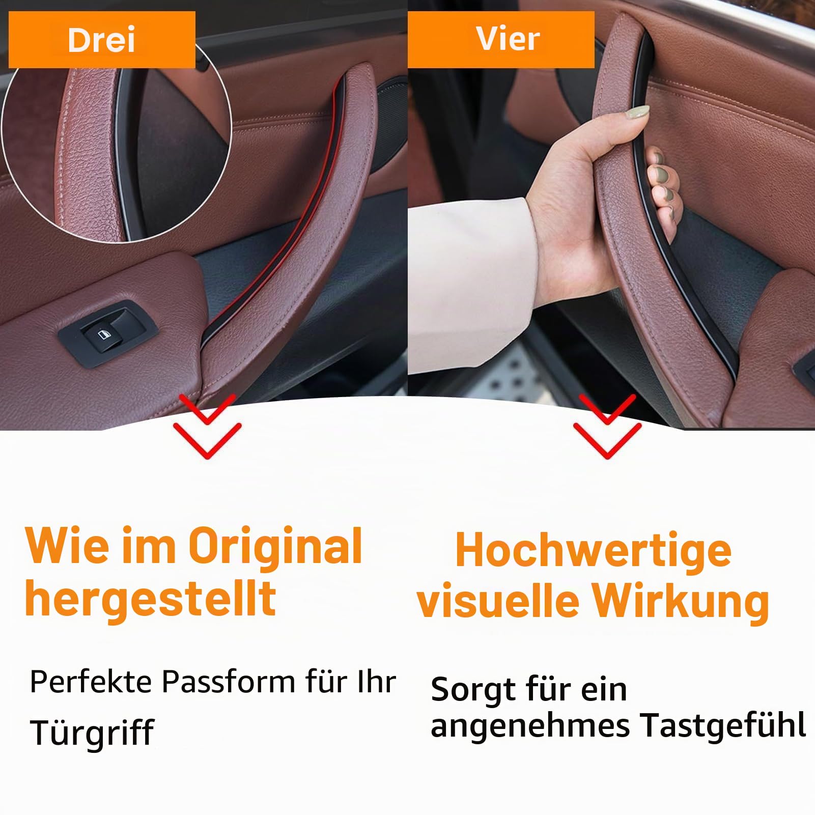 3 PCS Kompatibel mit Türgriff bmw X5 E70 2008-2013,X6 E71/E72 2008-2014 Handgriffe links + Türgriff innen rechts X5 E70/X6 E71 E72 Türgriff Innen (schwarz)