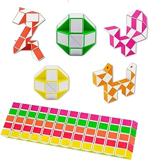Comprar 10 piezas con 24 bloques de serpiente mágica, rompecabezas, juguetes coloridos, rompecabezas educativos para niños, ideal como regalo de cumpleaños
