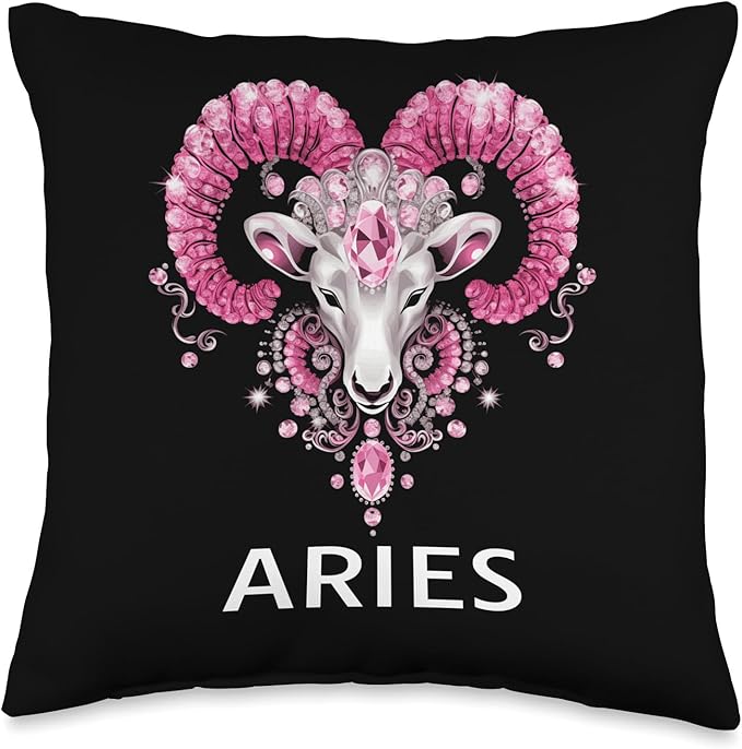Zodiac Birthday Season for Zodiac Sign people Zodiac Birthday Season for Aries Sign People Throw Pillow, 16x16, Multicolor