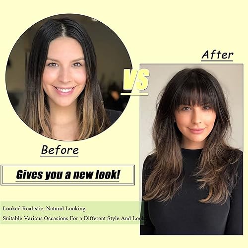 Miniatura 5 de Flequillo con clip, 100% cabello humano, extensiones de cabello con clip, flequillo con clip, extensiones de cabello con flequillo con sienes, para