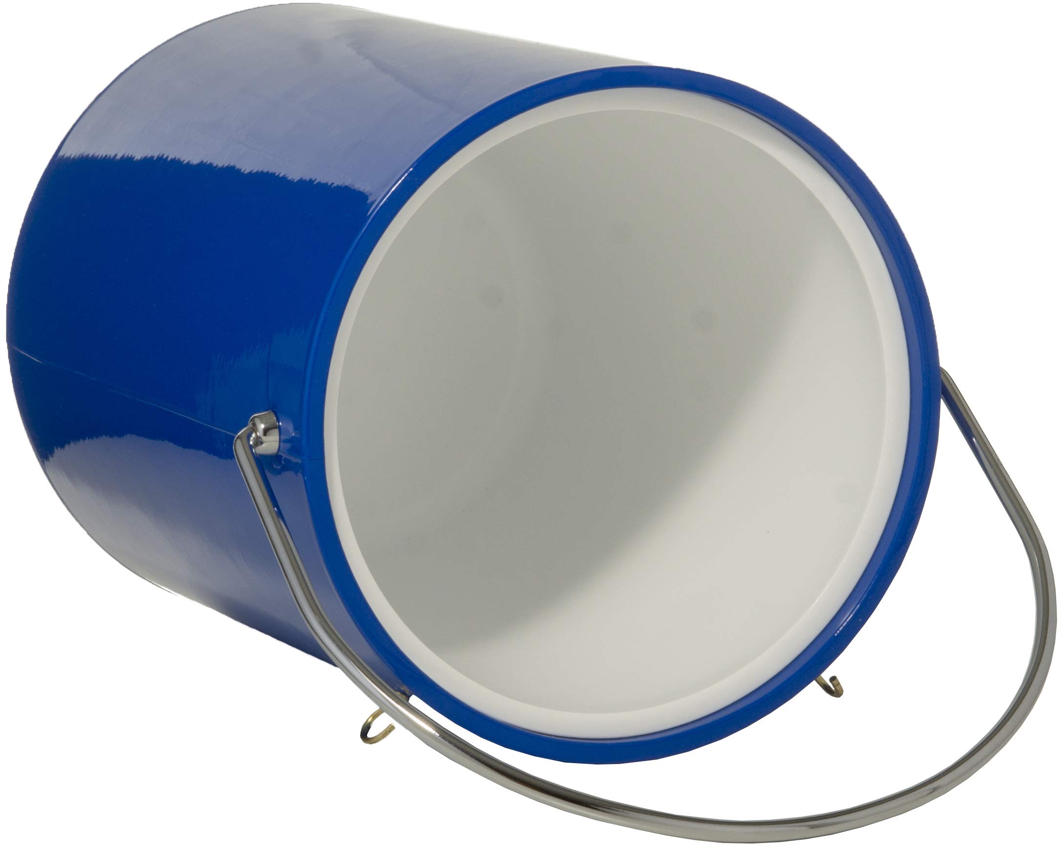 Mr. Ice Bucket By Stephanie Imports Cubo de hielo aislado de doble pared de 5 cuartos con pinzas para hielo y abridor de botellas Azul