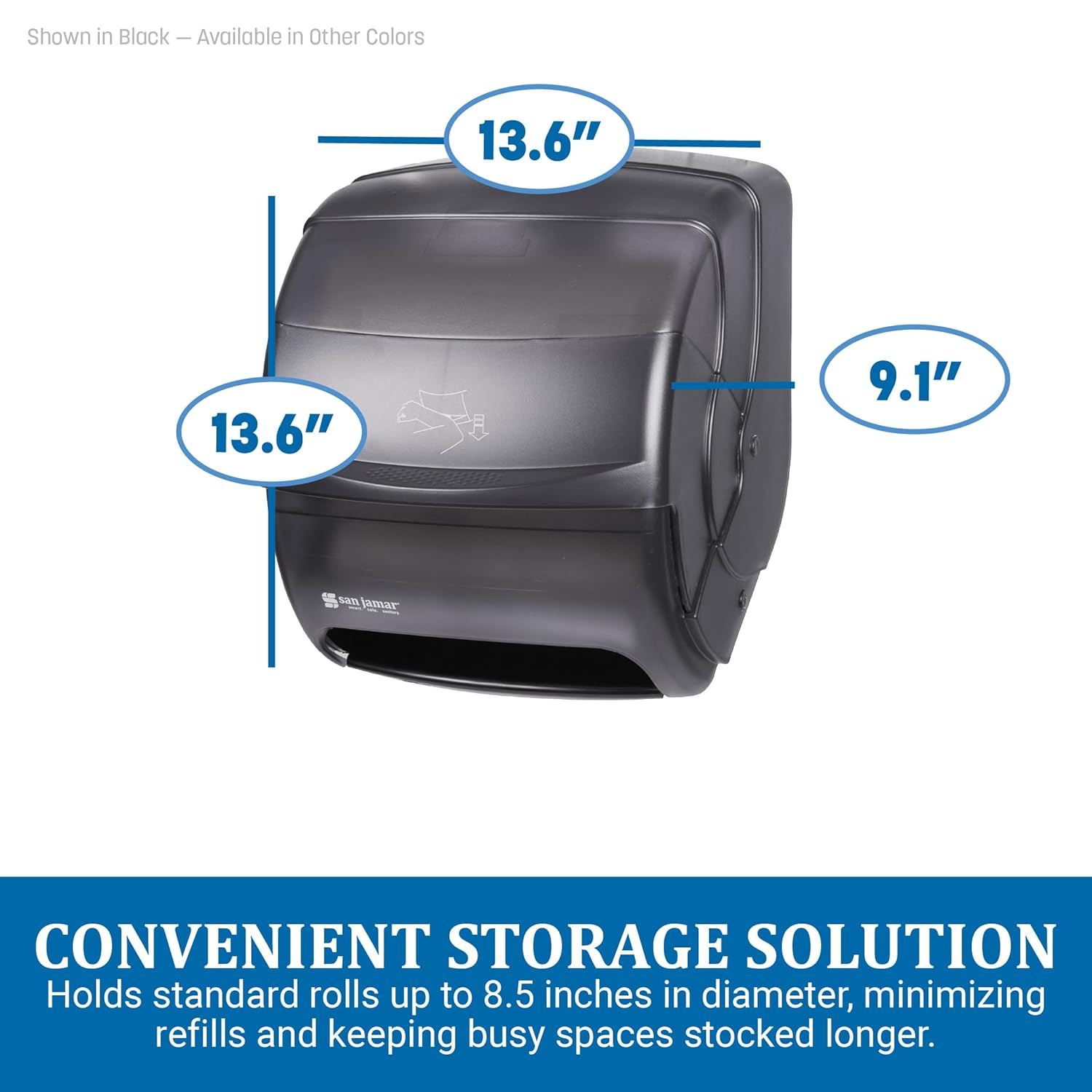 San Jamar T850TBK Black Pearl Integra Plastic Lever Roll Towel Dispenser