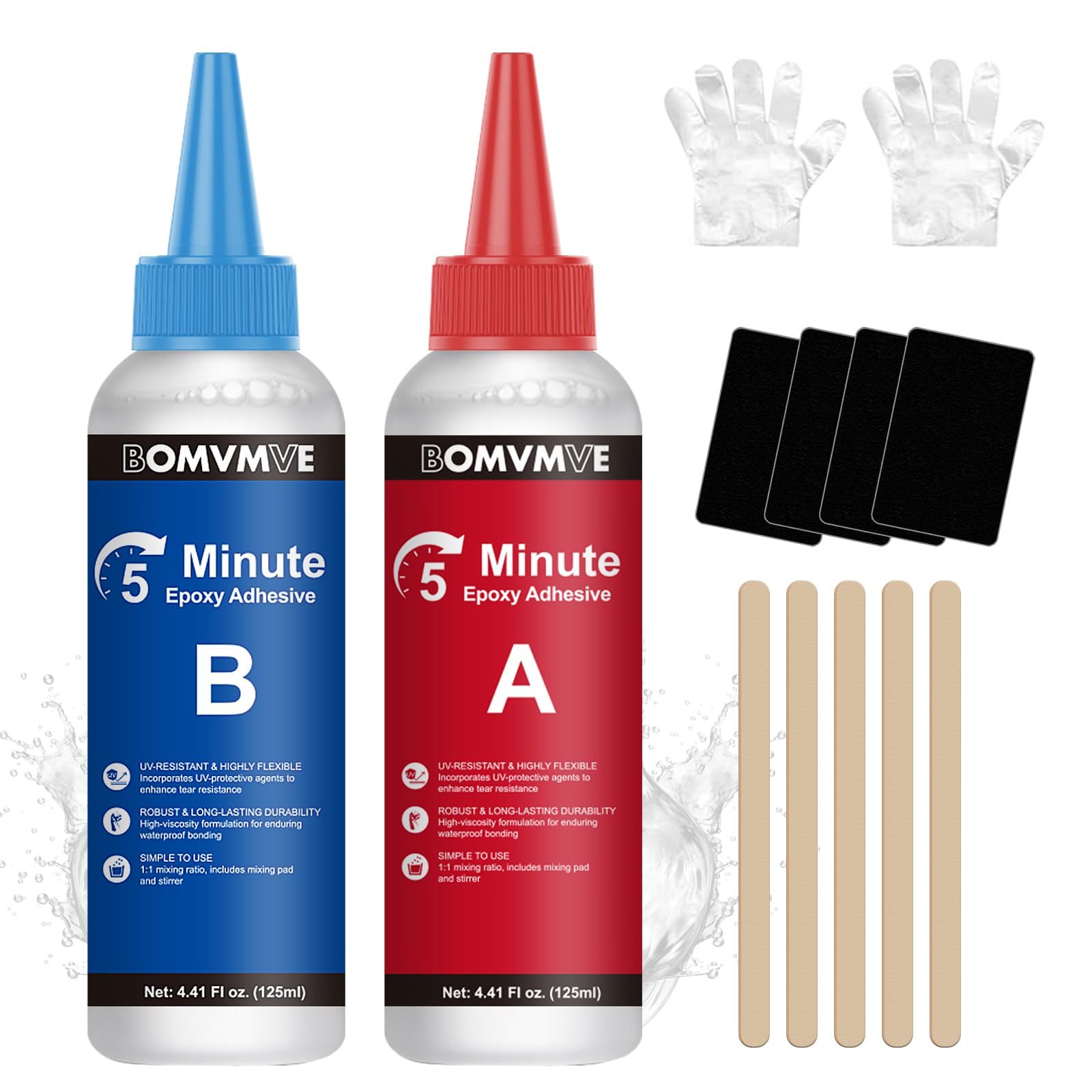 5 Minuti Colla Epossidica, 250ml Colla Bicomponente Epossidica, Colla Bicomponente, Colla Epossidica Bicomponente, Trasparente, Curazione Rapida, per Plastica, Ceramica, Porcellana, Legno