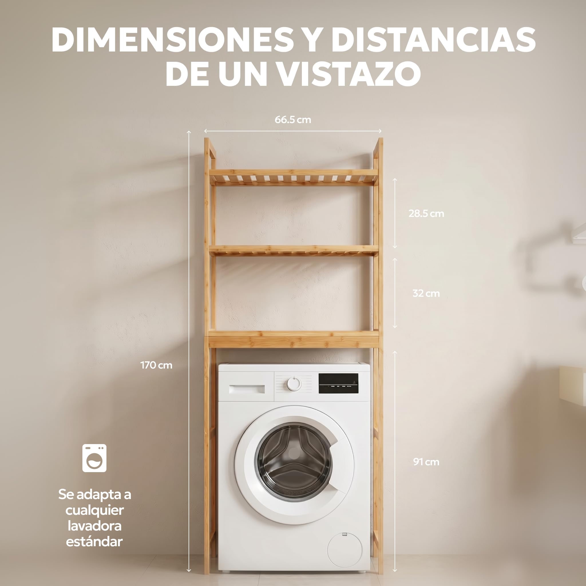 Mueble Lavadora - Estantería Lavasecadora - Mueble Sobre Lavadora