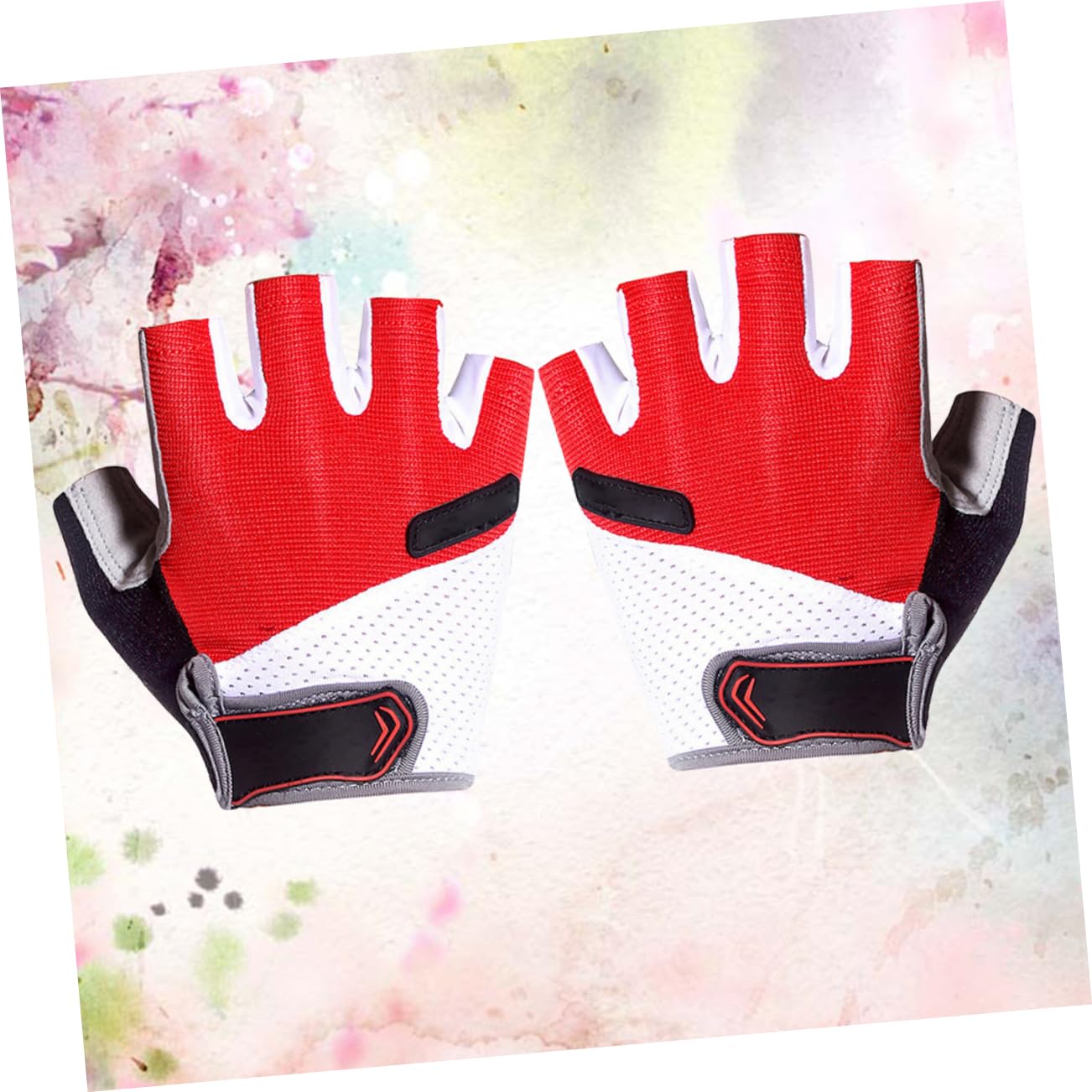 OUNONA 1Pair Unisex Breathable Half Finger Cycling Gloves Skid Resistant Sports Gloves for Outdoor Activities XL Red for Biking Jogging Fishing More