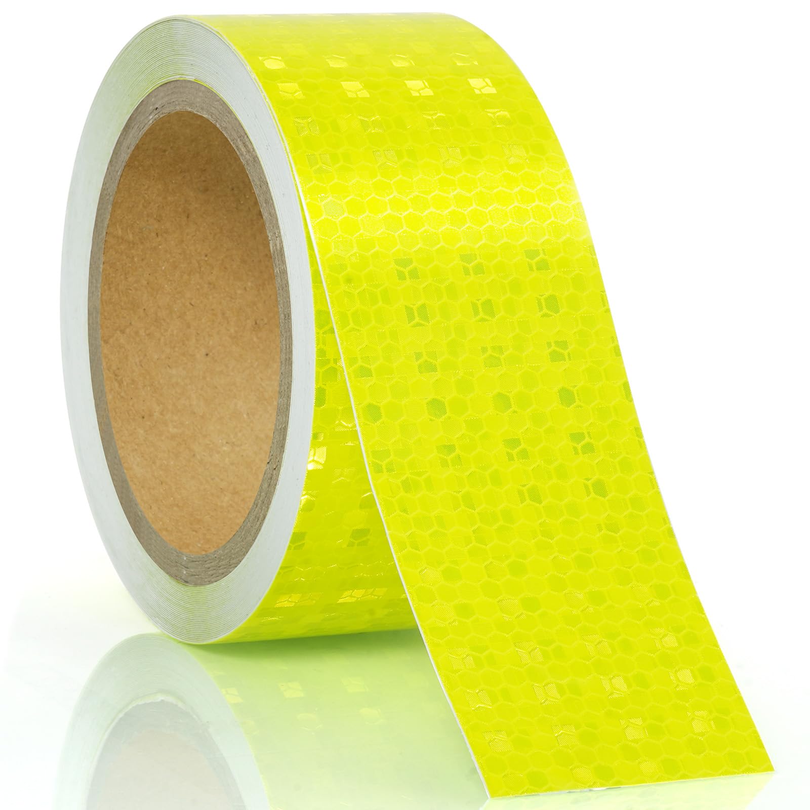 AOOWU Odblaskowa taśma samoprzylepna, fluorescencyjna zieleń, 10 m x 5 cm, wodoszczelna taśma odblaskowa, o wysokiej intensywności, samoprzylepna taśma ostrzegawcza, do pojazdów, samochodów, przyczep