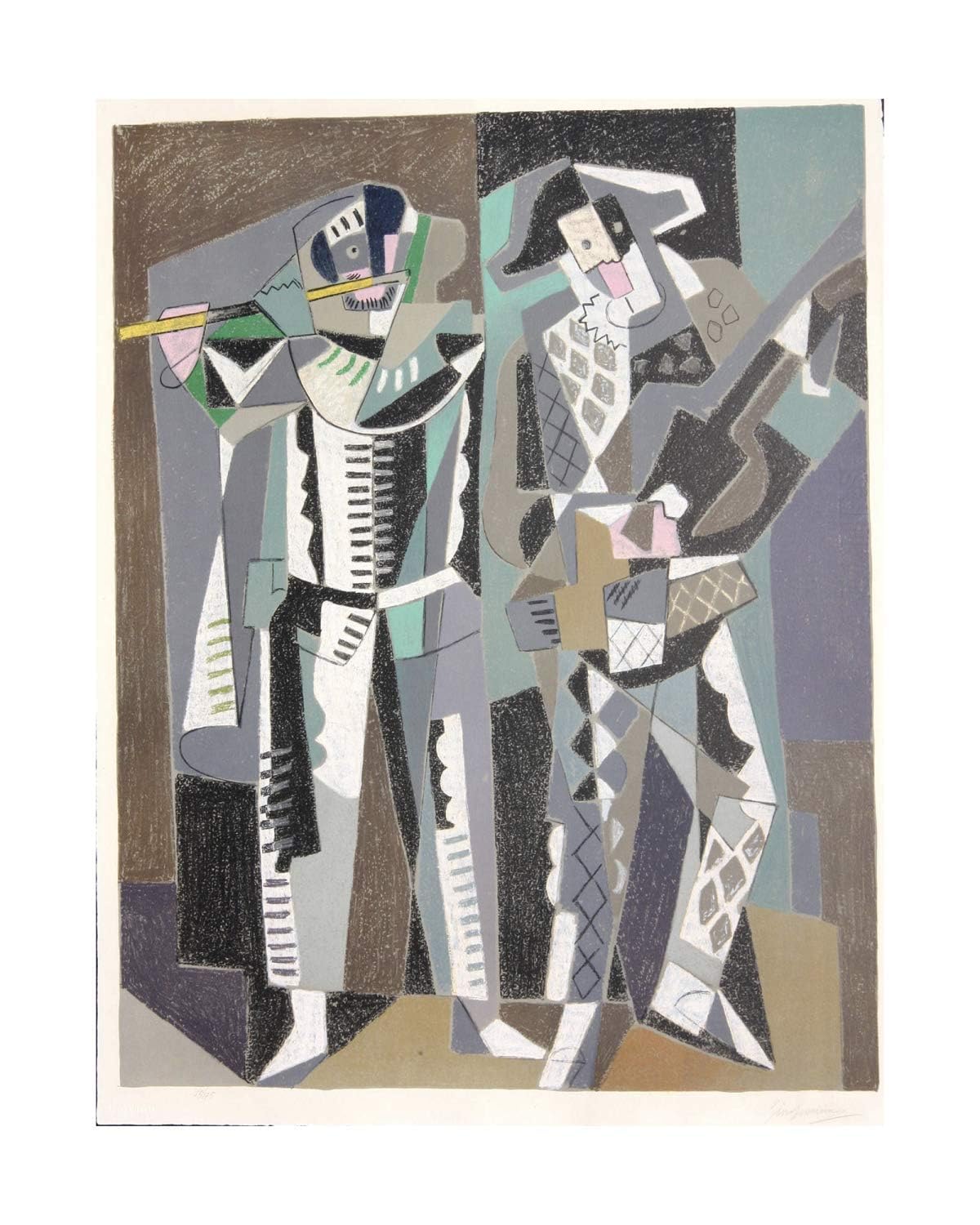 Social Crazy Stampa in Tela Canvas 100% QUALITà ITALIA - GINO SEVERINI - Commedia dell'Arte - effetto Dipinto Idea Regalo Casa quadro cucina stanza da letto soggiorno (140x182 cm)