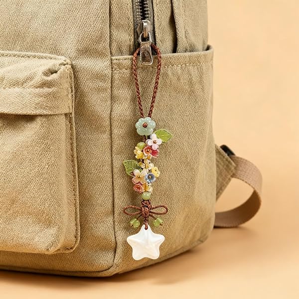 Ice-transparent Star Phone Charm Cute Bow Leaf Flower Phone Charms Strap Aesthetic Cellphone Keychain Camera Charm Strap Bag Hanging Pendant Decorations Handbag Charms Accessories Womens Keychain - 5
