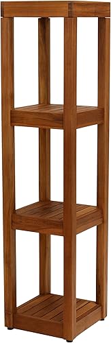 Miniatura 6 de AquaTeak Sula Square - Soporte de baño de teca de cuatro niveles