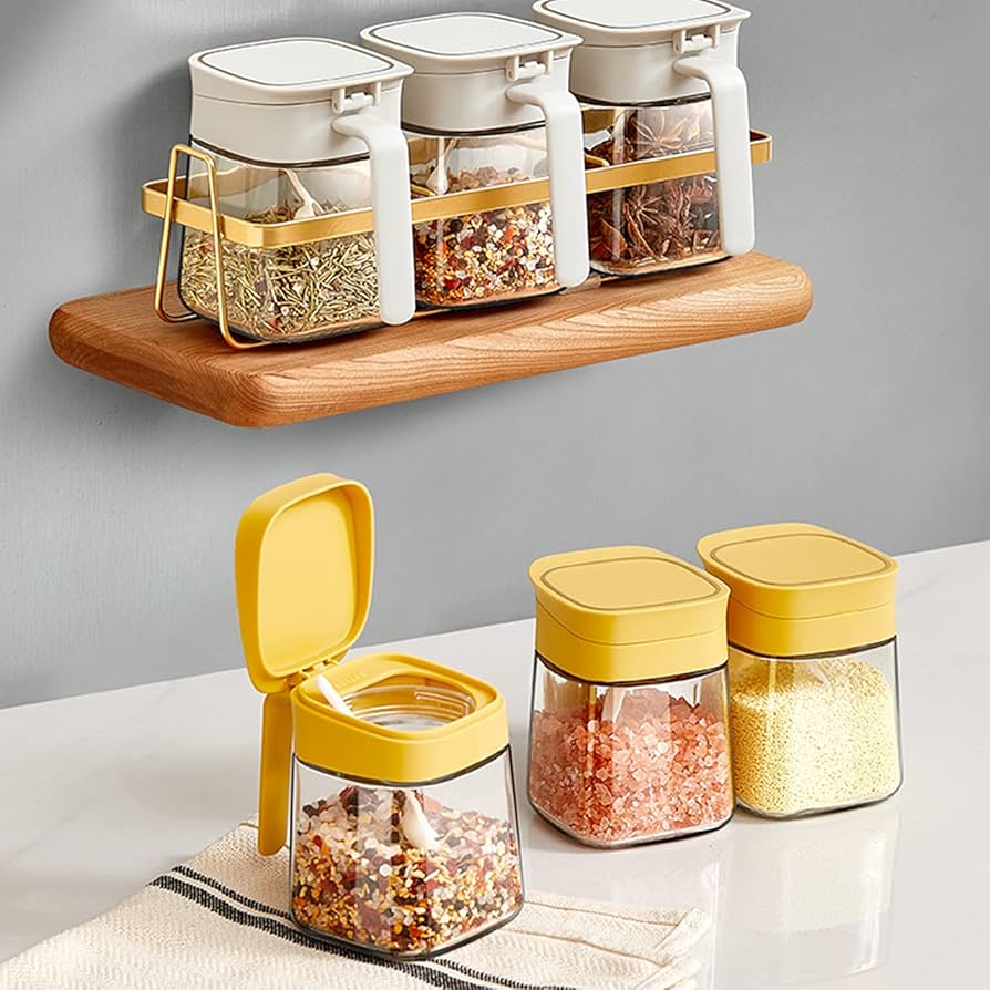 オシャレな調味料入れ 北欧風調味料入れ7点セット 大容量 おしゃれ 陶器 スプーン付