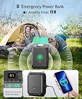 Vista 6 de SHIDU Amplificador de Voz para Profesor con Micrófono Portátil y Altavoz, Megáfono de 18W con Auriculares de Micrófono Cableado, IPX5 Impermeable