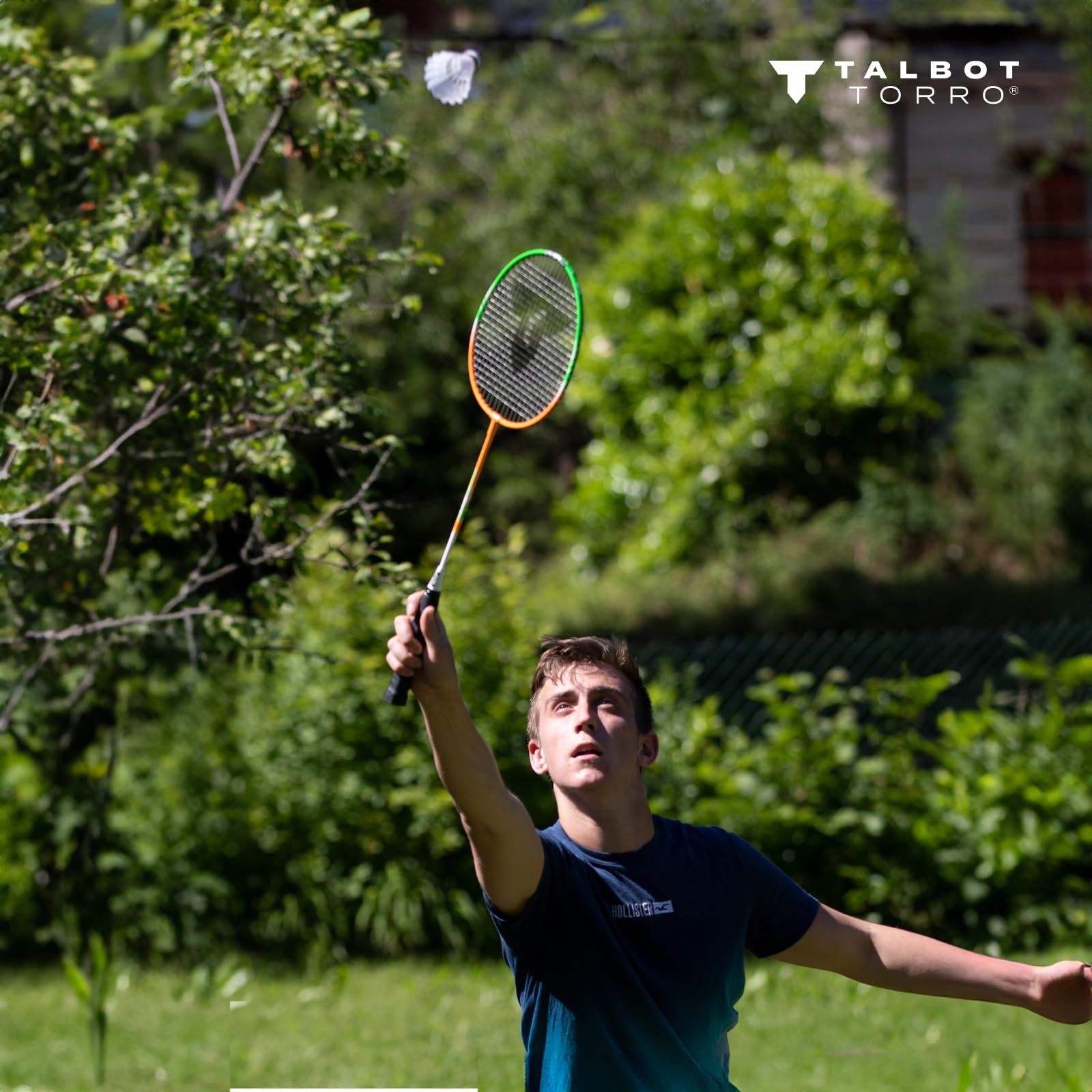 Talbot Torro Set de Badminton 4-Attacker Plus, 4 Raquetas, 3 Volantes, Red Completa