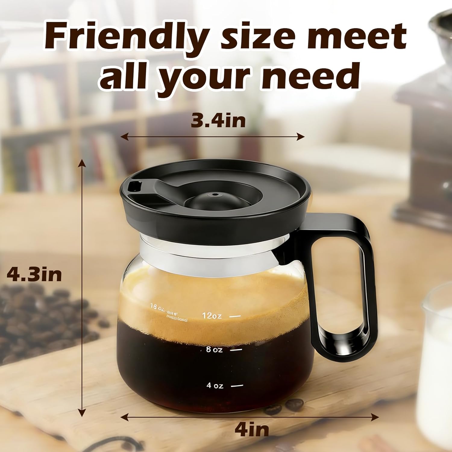 16 oz Coffee Pot Mug,Mini Coffee Pot Mug Cup,Heat-Resistant Glass Coffee Pot Cup with Spill-Resistant Lid,Gift for Coffee Lovers(1PCS) - Image 7