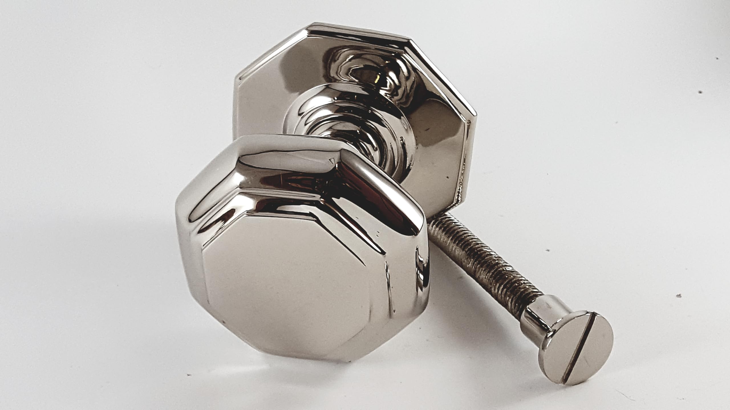 Kołatka do drzwi Uchwyty z litego mosiądzu, duże, środkowe, wykończeniem w kolorze postarzanego brązu, 80 mm, idealne do drzwi wewnętrznych i zewnętrznych(Polished Nickel)