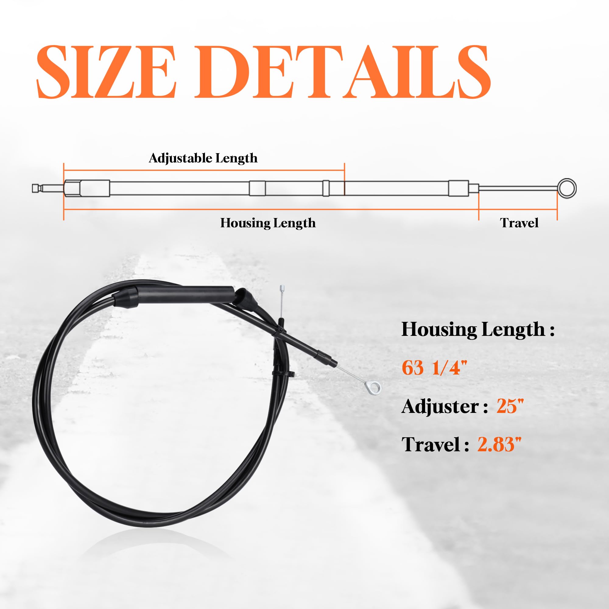 Prewired 67" Sportster Extended Clutch Cable Stainless Steel