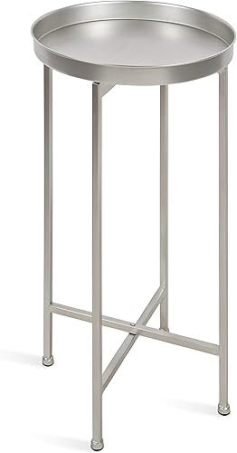 Miniatura 86 de Kate and Laurel Celia - Mesa redonda plegable de metal, negro con base dorada Dorado/Negro,Dorado/blanco,Negro -,Negro/Oro,Negro /Gris,Negro,