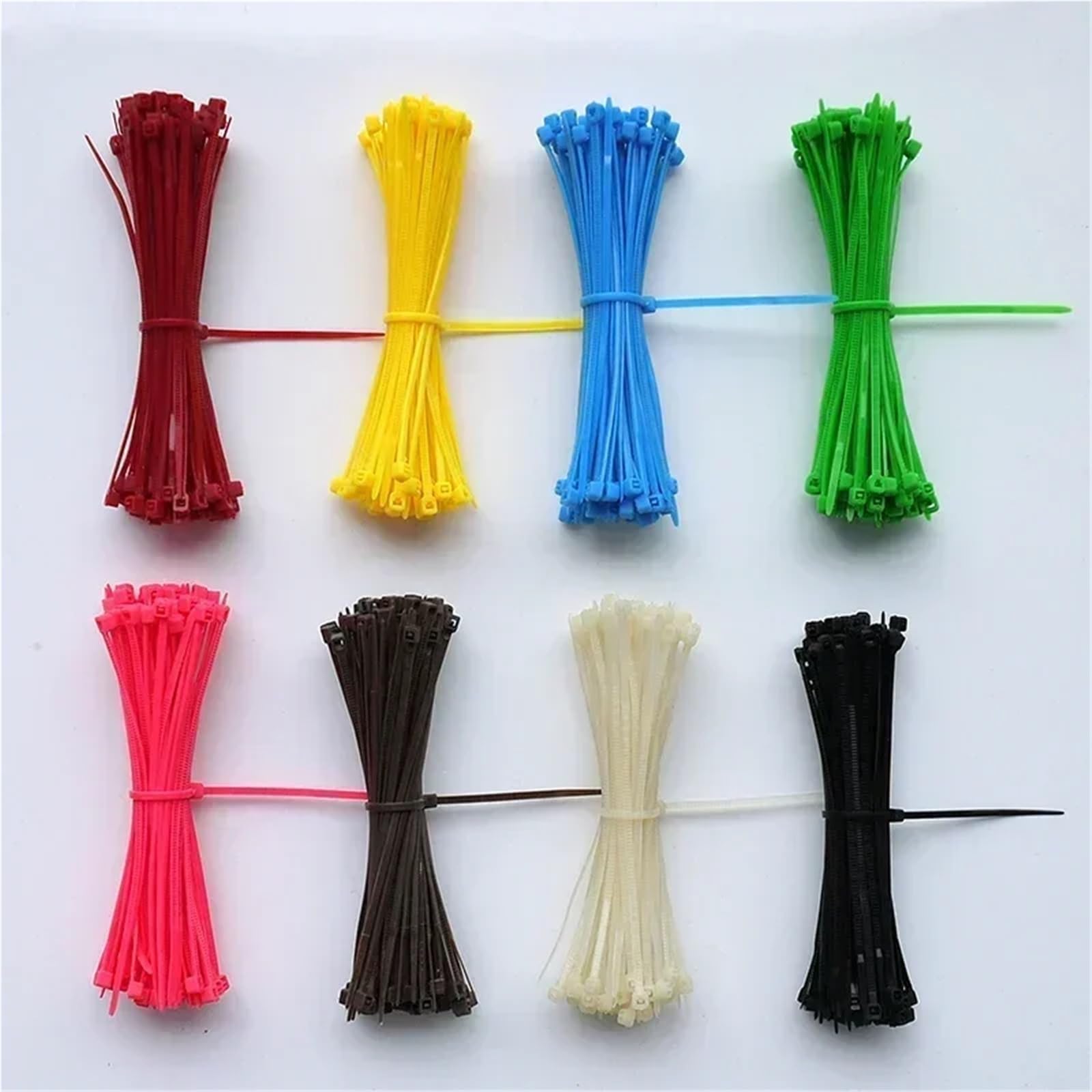 Bridas de nylon con clip, Bridas for cables de nailon autoblocantes, multicolor, varios tamaños, 1000 unidades(Blue,4x200mm x 1000pcs)
