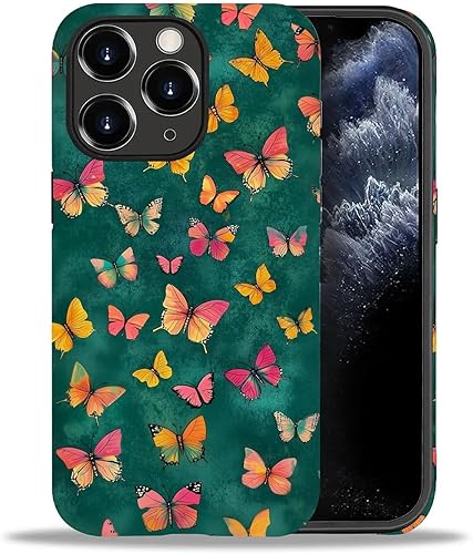 Miniatura 185 de Funda para iPhone 11 Pro Max, flores rojas coloridas 2 en 1, carcasa rígida + silicona, a prueba de golpes, protección contra caídas compatible con