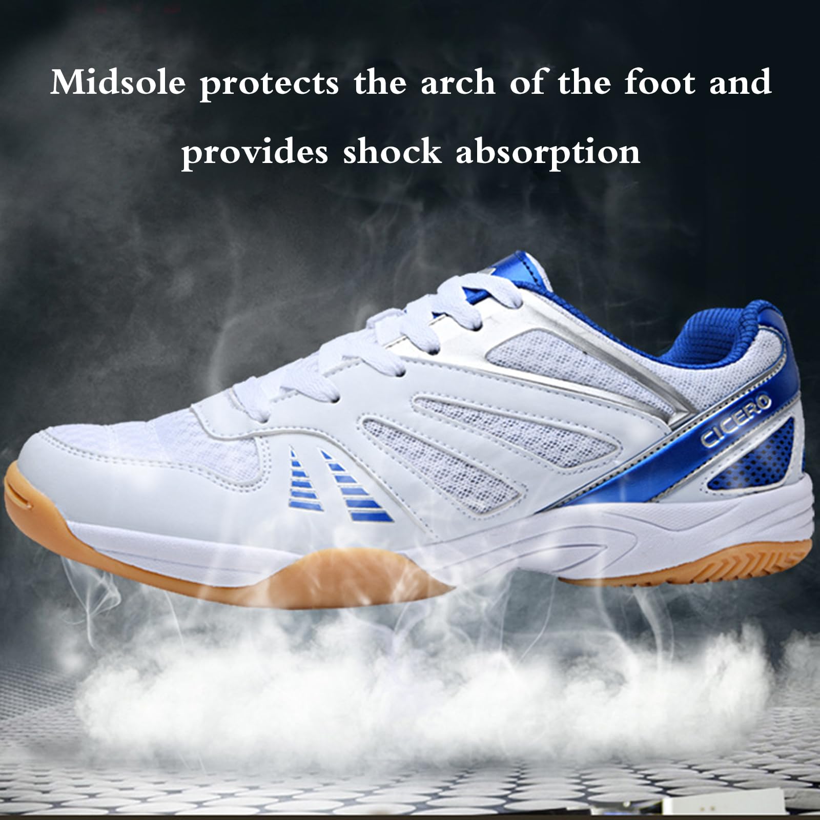 Buty do badmintona, buty do badmintona męskie, lekkie buty do badmintona, pojemne, odporne na skręcanie, z amortyzacją i amortyzacją, do chodzenia, siłowni, joggingu, fitnessu, na co dzień