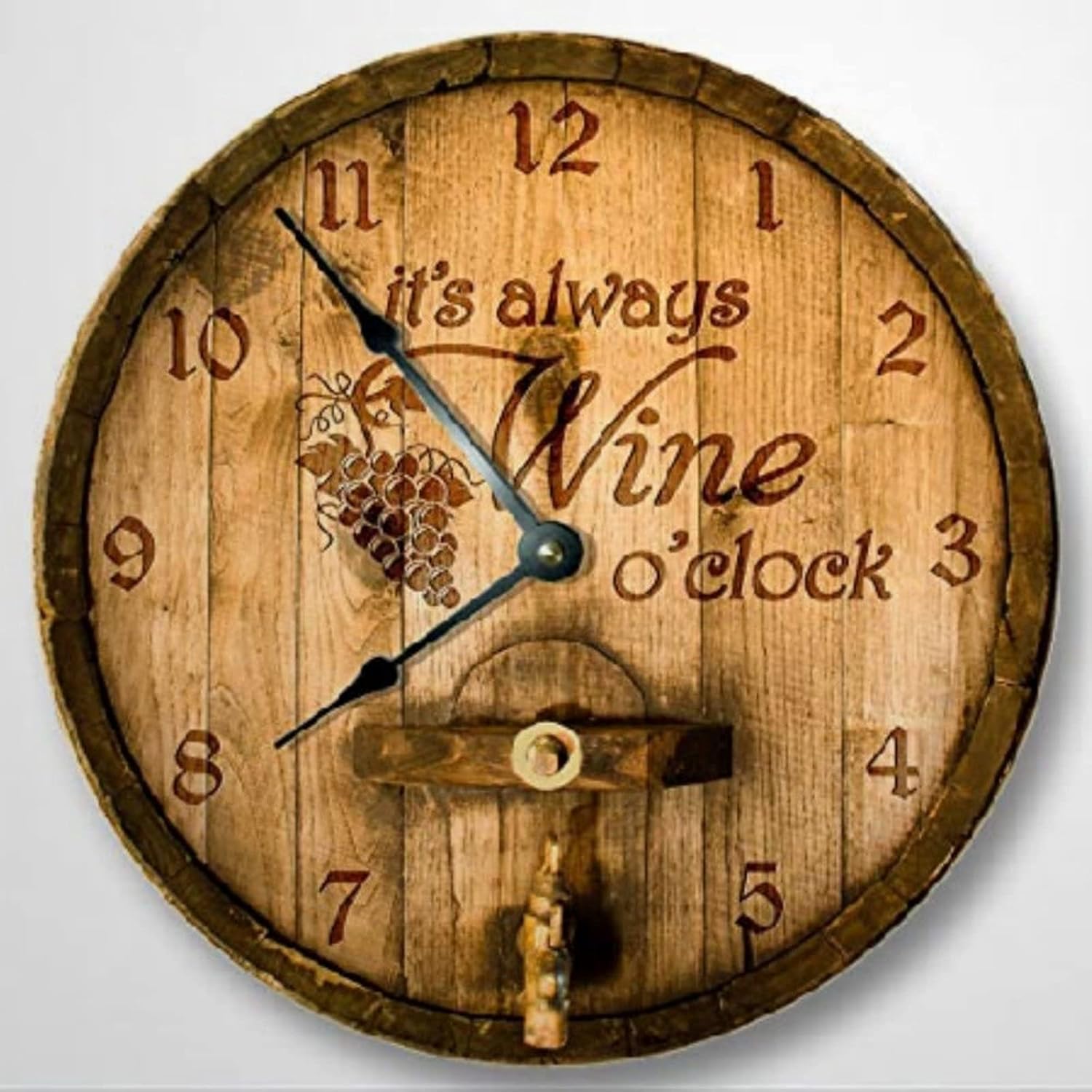 godblessign Its Wine O'clock Wall Clock Bar Personalized