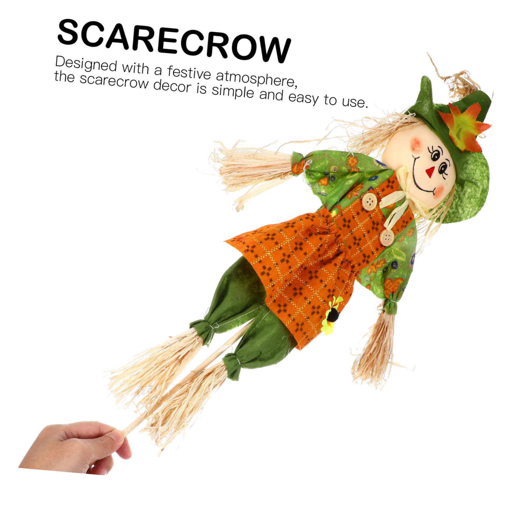 TIDTALEO Herbstliche Stehende Vogelscheuche aus Stoff und Bambus 55cm Halloween und Thanksgiving Deko für Garten und Gartenparty Authentische Textur Zufällige Farbe