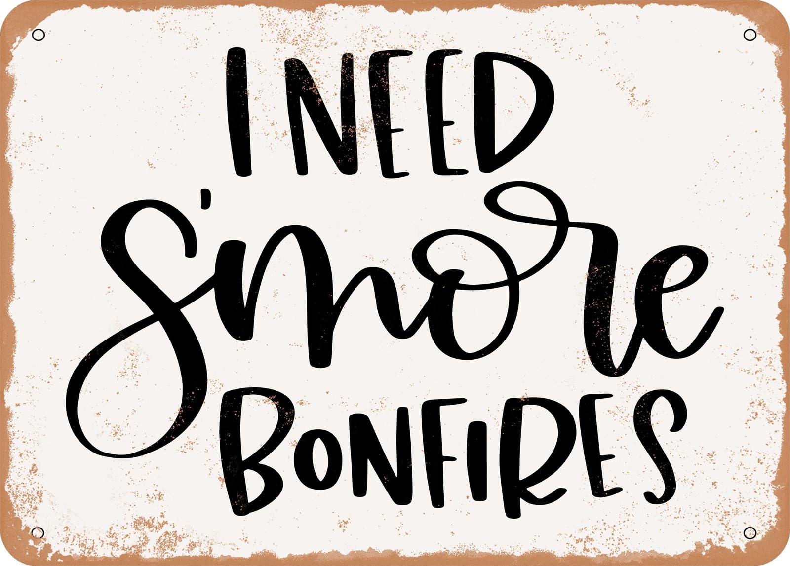 Miaomansenstore Metal Sign - I Need Smore Bonfires - Vintage Look Sign Home Decor