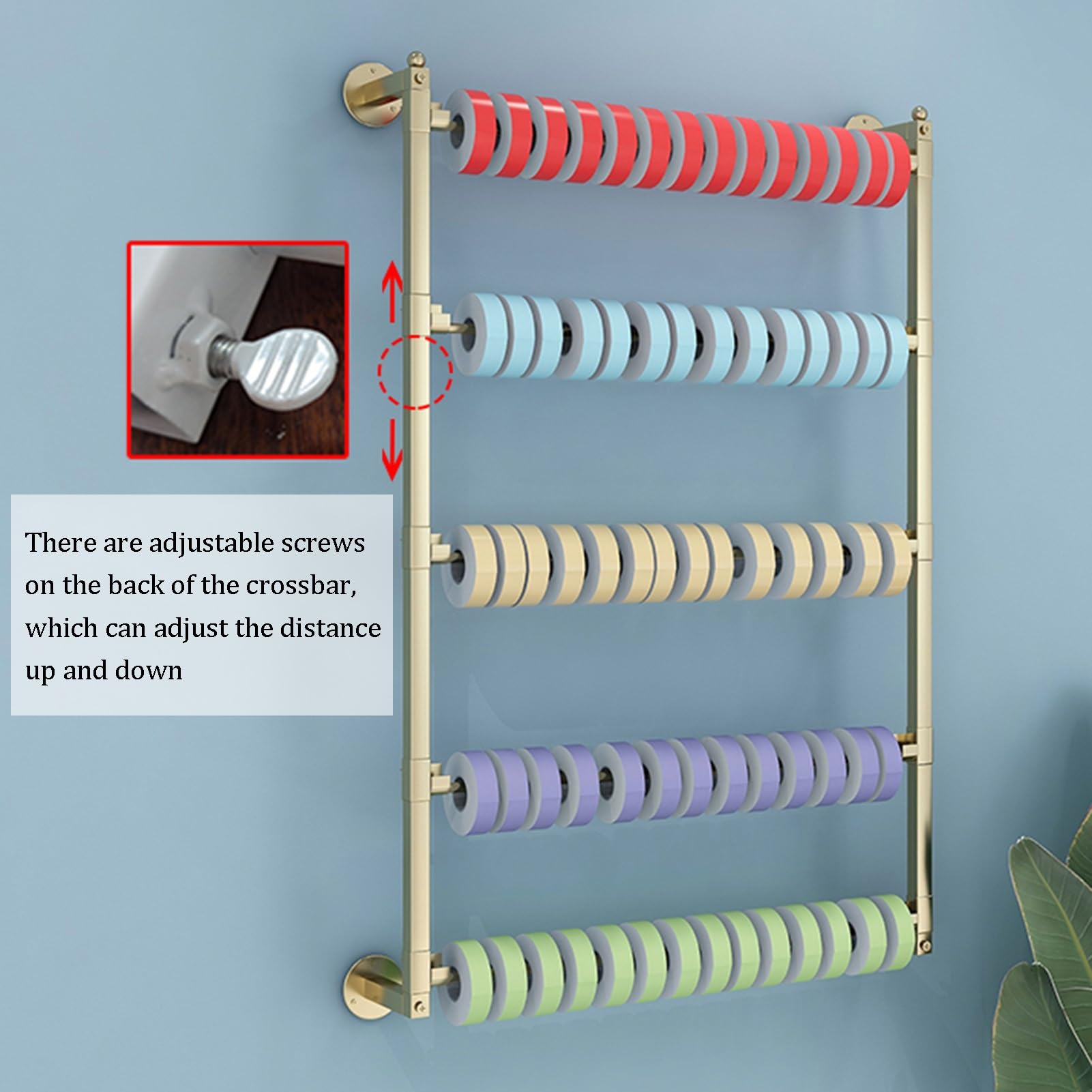 Organizador de corbatas y bufandas de montaje en pared, estante de almacenamiento de metal multifuncional para toallas y cintas, exhibición de ropa ideal para el hogar y el comercio minorista, diseño