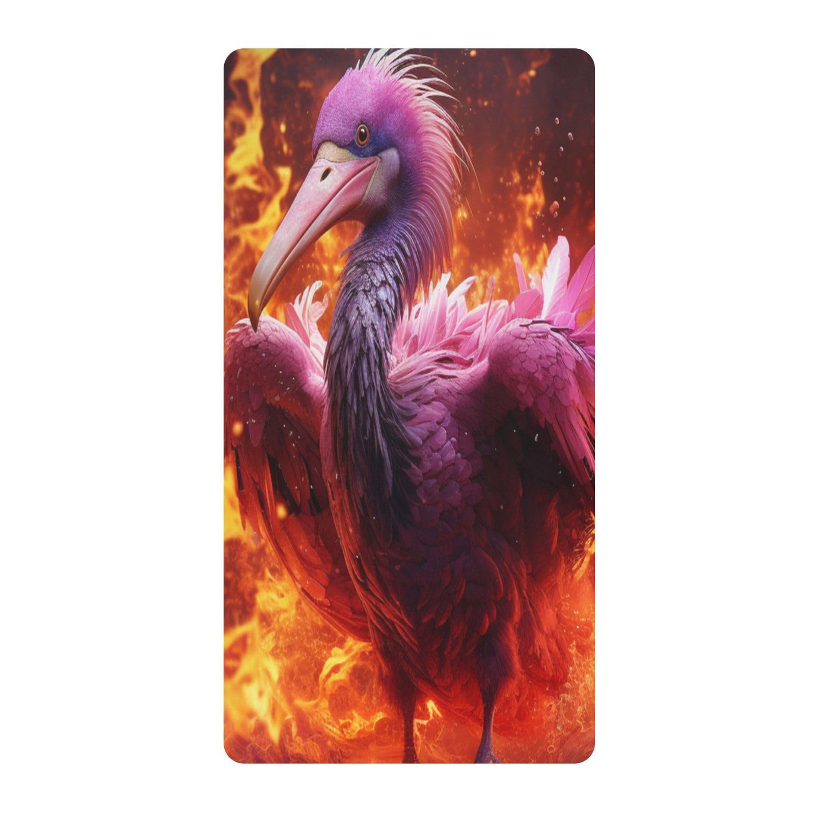 Angry Flamingo Pink Fire Toddler Crib Sheet Soft Cotton Baby Play Sheets Fitted for Mattress Playard