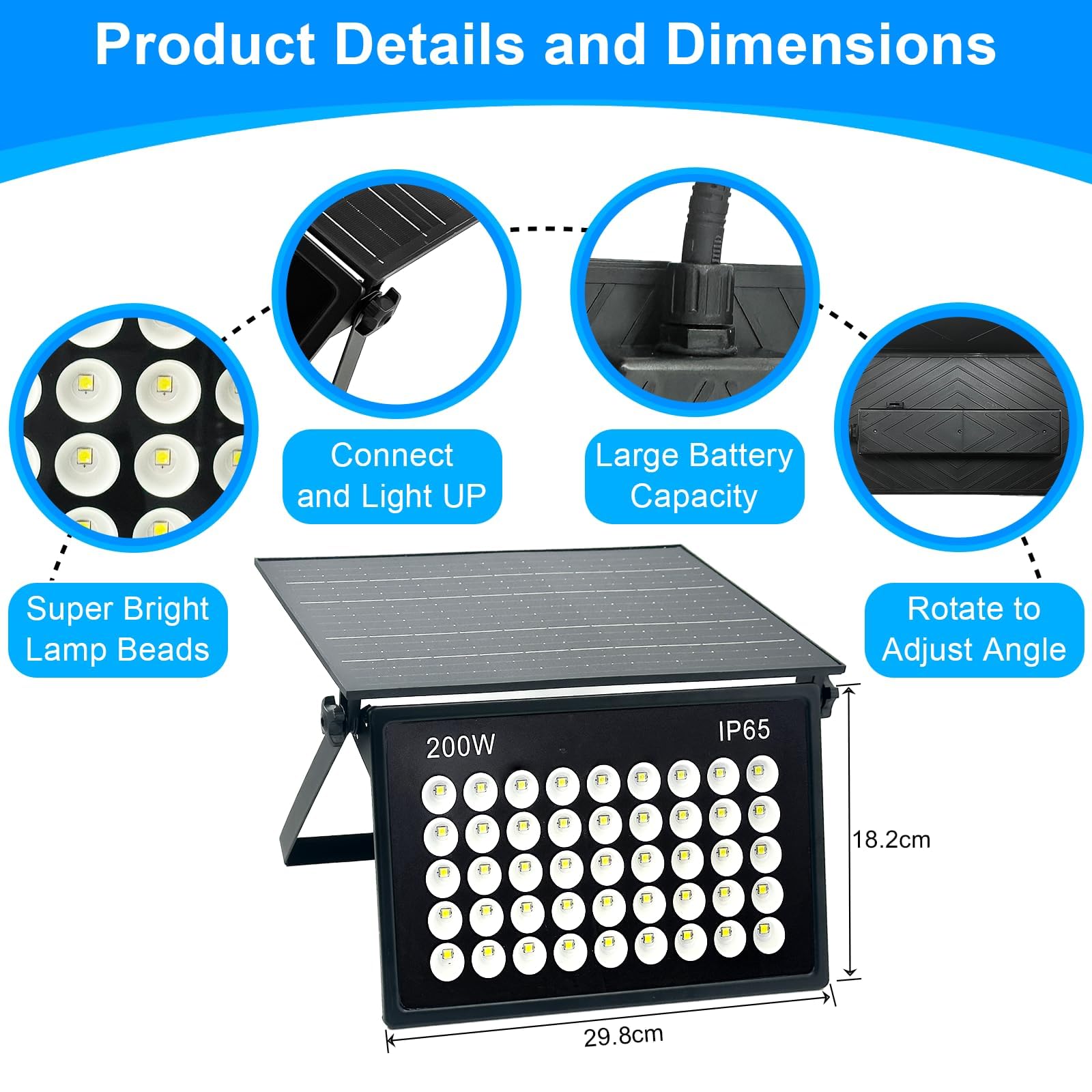 Indmird 200W Solar Security Lights Outdoor - Image 2