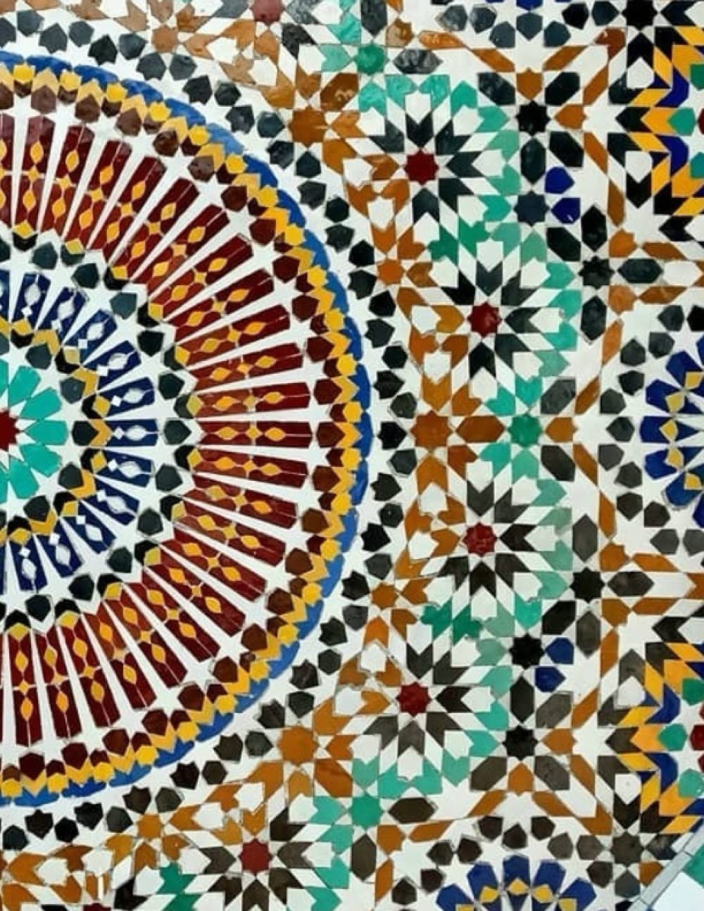 colorful moroccan pattern collage sketchbook: traditional oriental mosaic pattern mosaique cahier de note cahier de dessin