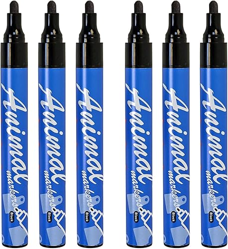 6 bolígrafos de marcado de etiquetas de oído, con tinta especial que penetra en ganado, cabra, oveja, cerdos, ganado, de larga duración, no se