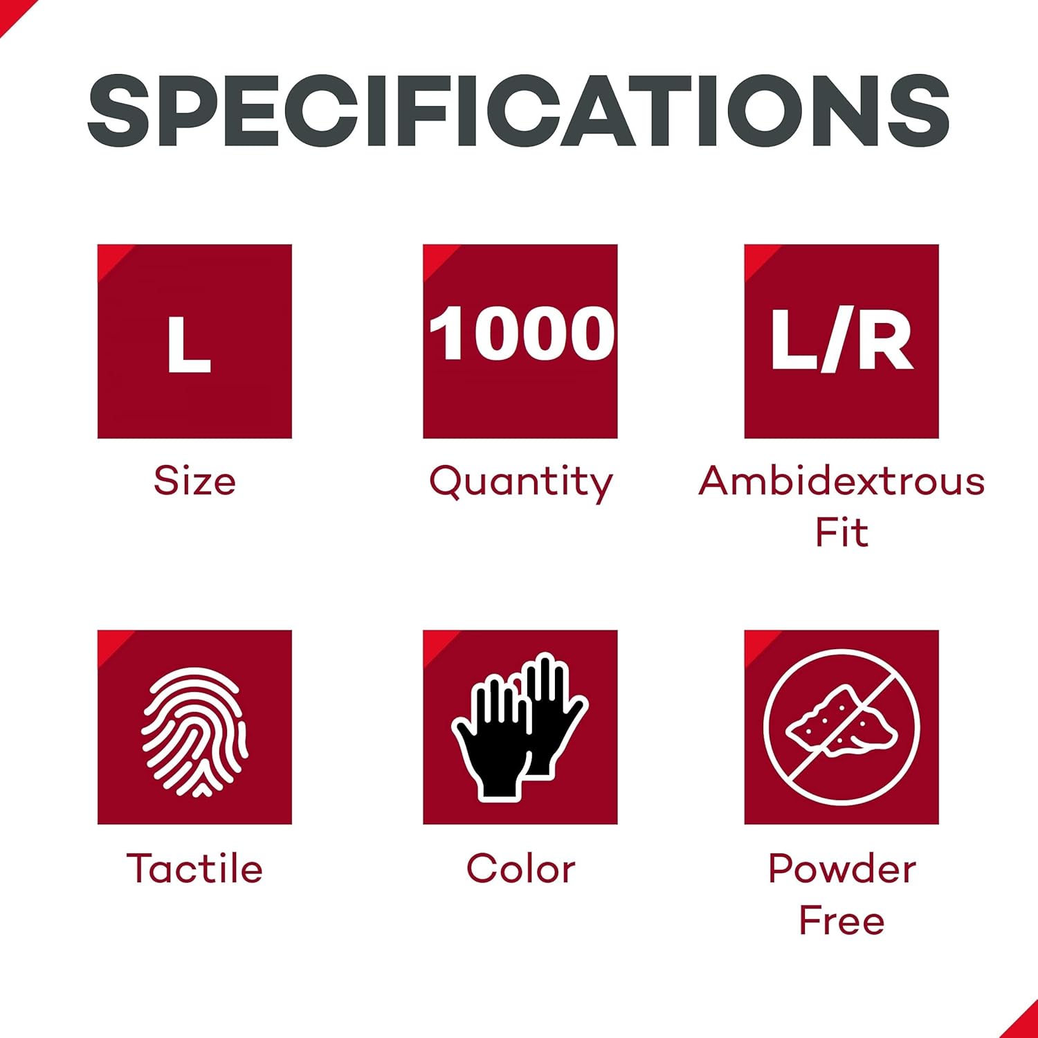 Dealmed Nitrile Exam Gloves – Disposable, Non-Irritating, Latex Free Medical Gloves, Multi-Purpose Use for First Aid and Medical Facilities, Black (Large, Case of 1000)