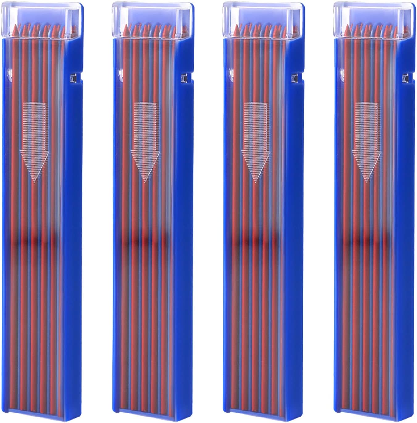 KINBOM 48 Pcs 2mm Pencil Refills, Solid Carpentry Pencil Refills Mechanical Pencil Leads for Marker Scriber Construction Welder Carpentry Glass Carving Metal (Red)