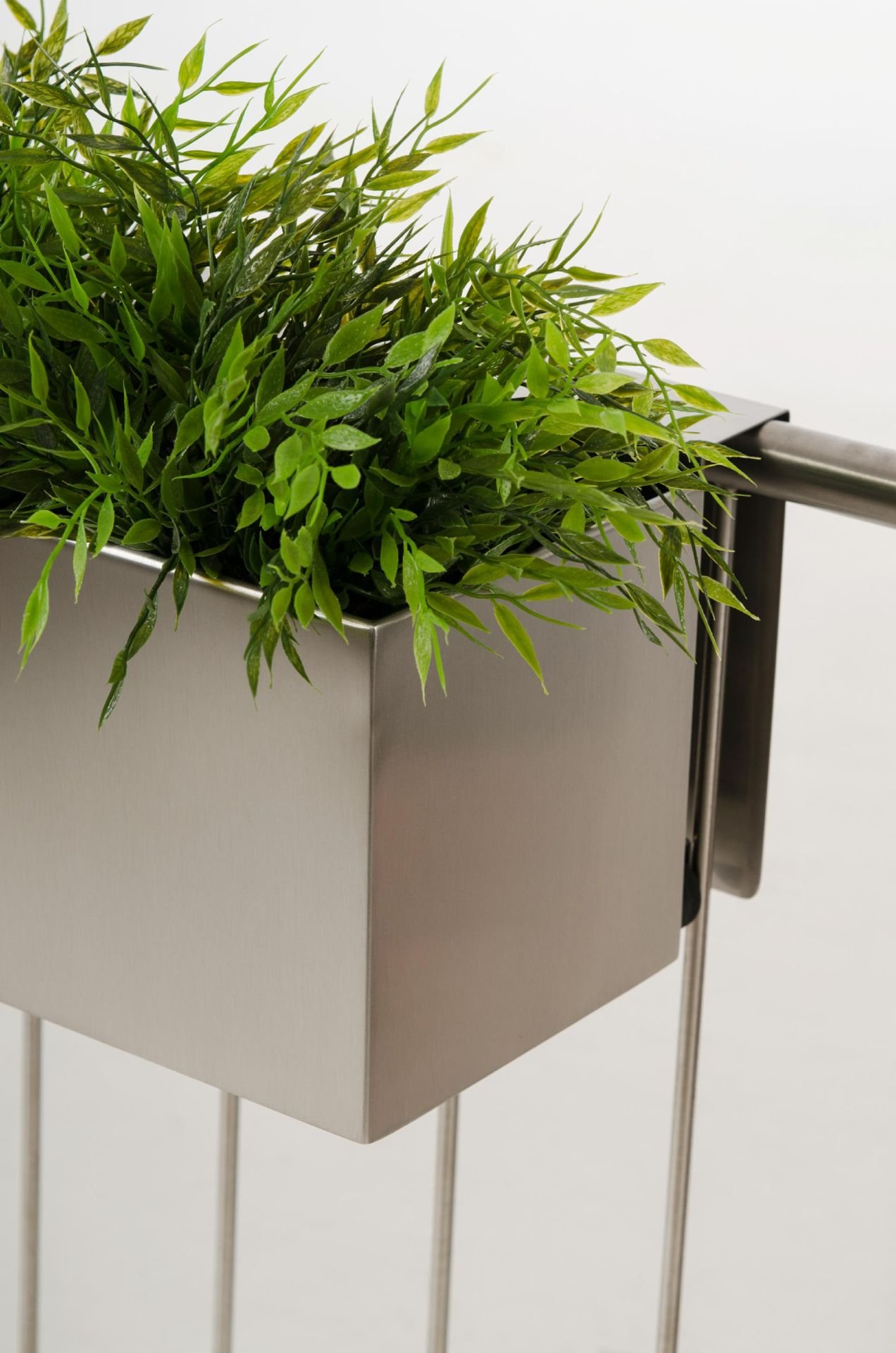 VIVANNO Blumenkasten Balkonkasten Pflanzkasten V2A Edelstahl Binox - 17 x 60 x 17 cm