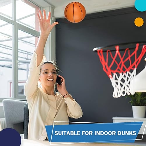 Miniatura 3 de Mini baloncesto de 6 pulgadas para mini aro de baloncesto, pelota de arena de playa para niños y adultos, apto para aro sobre la puerta, bolas de