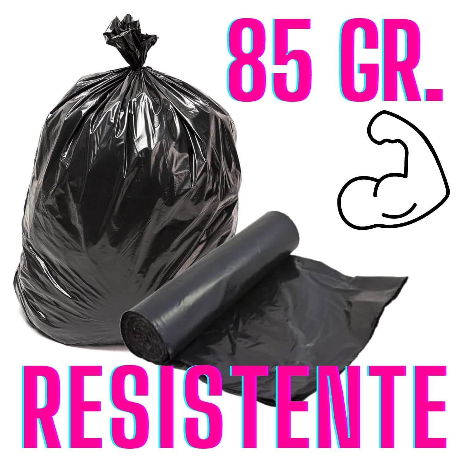 250 Sacchi Neri Nettezza Immondizia Pattume | 80x110cm | 85 gr. 120 Litri | 25 Rotoli da 10 Unità | Resistenti, Ecologici e Conformi alle Normative, Made in Italy