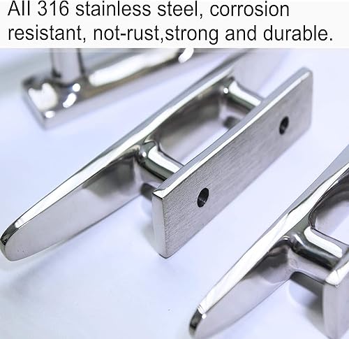 Miniatura 5 de Tacos de barco Base Abierta Tacos de barco 4568 pulgadas, tacos de muelle todos los accesorios de amarre de barco de acero inoxidable 316, incluye