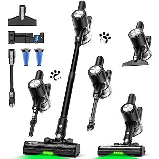 Cordless Vacuum Cleaner, 46Kpa/55 Mins Vacuum Cleaners for Home, Self-Standing Stick Vacuum with Rechargeable Dock,LED Display & Anti-Tangle,Lightweight Rechargeable Vacuum for Carpet, Floor, Pet Hair - Amazon product rated Grade A