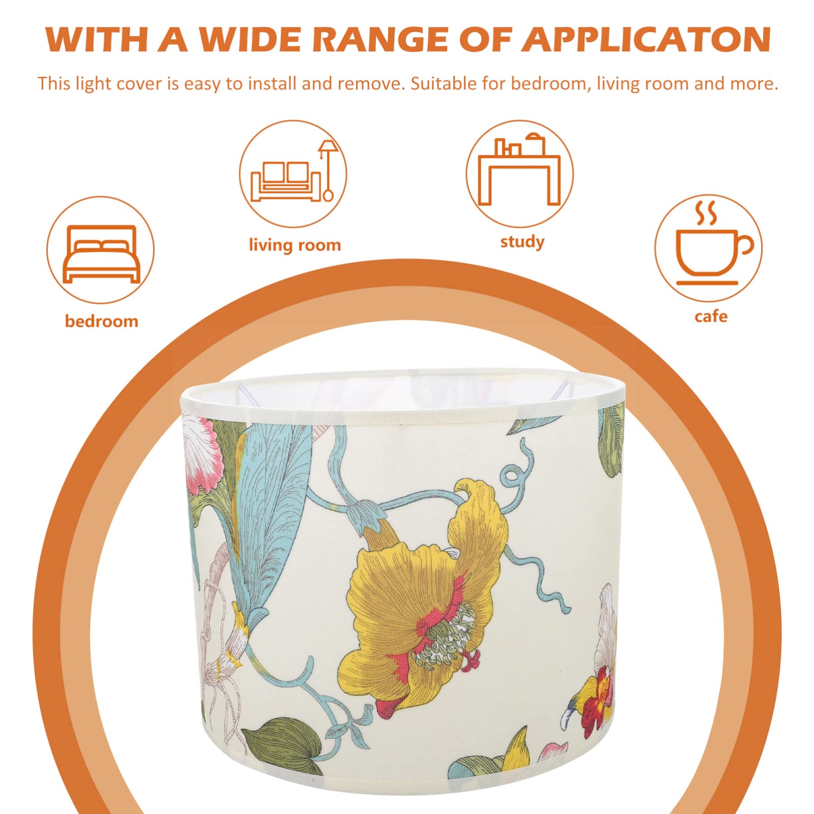 Uonlytech Paralume Lampade da Tavolo da Terra per e Decorazione Elegante a Tamburo Floreale Leggero Interni e Camera da Letto