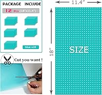 Vista 2 de Juego de 8 fundas para la heladera, fundas lavables para nevera, alfombrillas de cubierta para estantes de vidrio, armarios, cajones de cocina, Azul