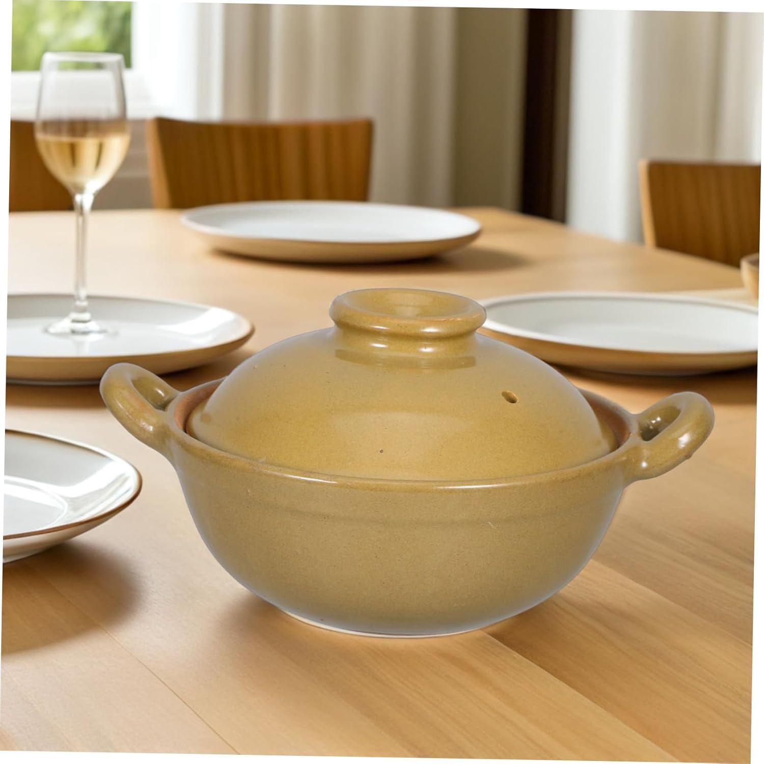 Small Clay Pot Handle Cooking Pot for Stewing Home Cooking Kitchenware