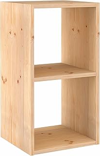 Astigarraga Kit Line Estantería Modular 2 Cubos Dinamic, Madera Maciza Pino - 70,8x36,2x33 cm EU Ecolabel EU Ecolabel