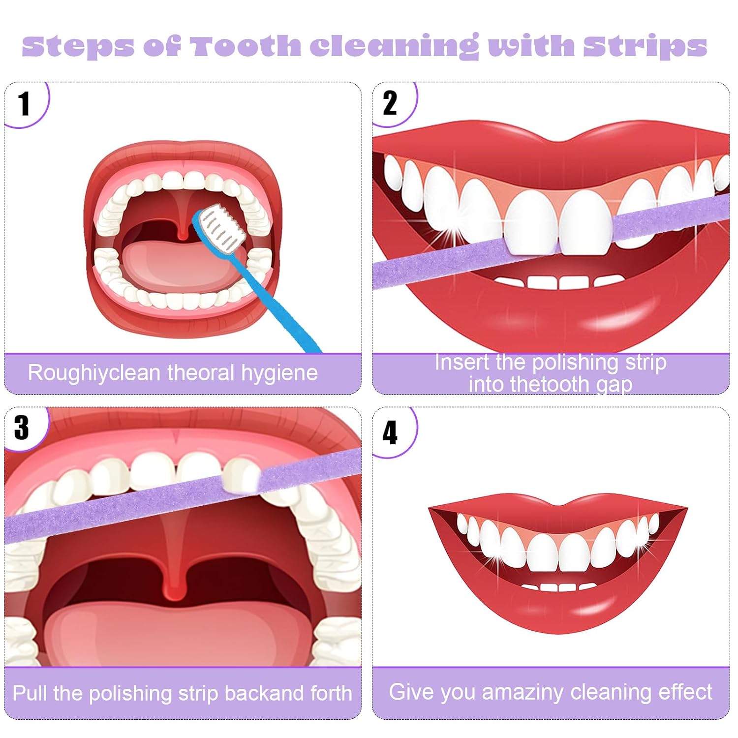 Qianyu 60 Pcs Dental Polishing Strips Teeth Sanding Grinding Tool Dental Polisher for Sanding Universal Teeth Abrasive Strips 4mm x 150mm Finishing Tooth File for Oral Care Cleaning Gloss