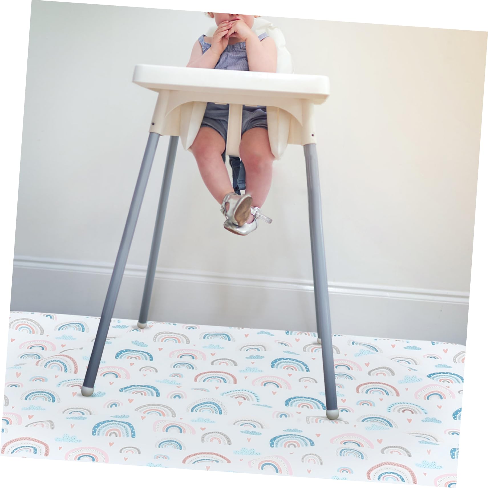 Alfombra Antideslizante Para Silla Alta De Niño Niña Mantén Limpio El Suelo Durante Comidas y Picnic y Fácil De Limpiar Diseño Para Niño Niña