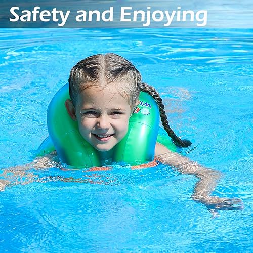 Miniatura 2 de Floaties - Chaleco de natación para niños, flotadores inflables portátiles para piscina, anillo de natación con hebilla de seguridad ajustable,
